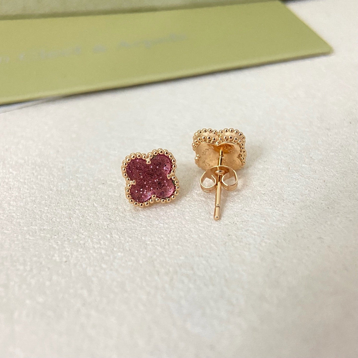 [⭐JeweliWhal]2026 NEW MINI CLOVER 1 MOTIF  BUBBLE PINK ENAMEL