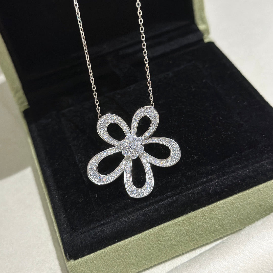 [LUXORA]FLOWERLACE NECKLACE FULL DIAMONDS