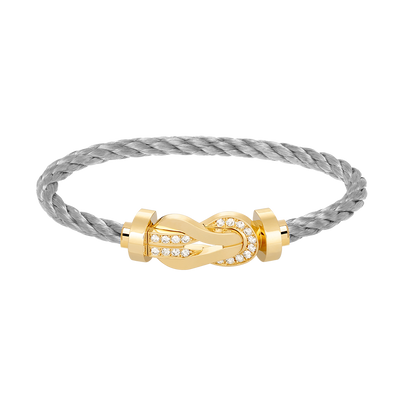 [LUXORA]CHANCE LARGE 8 FIGURE BUCKLE HALF DIAMOND BRACELET GOLD