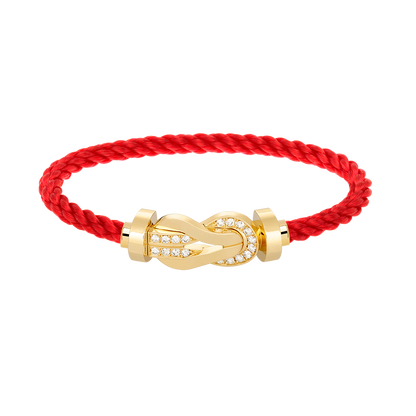 [LUXORA]CHANCE LARGE 8 FIGURE BUCKLE HALF DIAMOND BRACELET GOLD