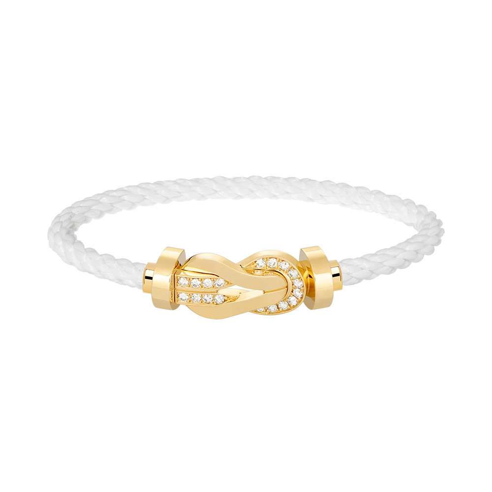 [LUXORA]CHANCE LARGE 8 FIGURE BUCKLE HALF DIAMOND BRACELET GOLD