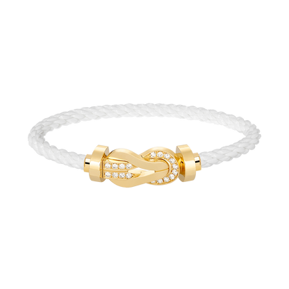 [LUXORA]CHANCE LARGE 8 FIGURE BUCKLE HALF DIAMOND BRACELET GOLD