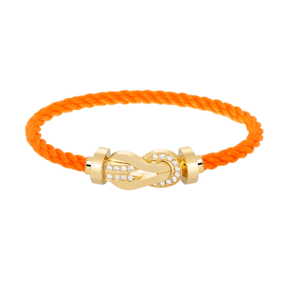 [LUXORA]CHANCE LARGE 8 FIGURE BUCKLE HALF DIAMOND BRACELET GOLD