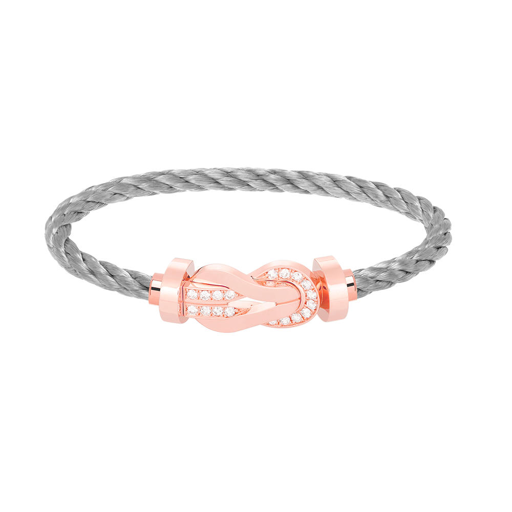 [LUXORA]CHANCE LARGE 8 FIGURE BUCKLE HALF DIAMOND BRACELET ROSE GOLD