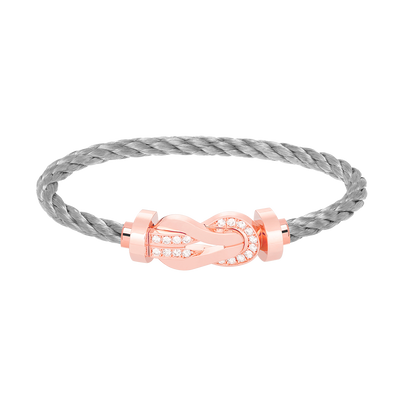 [LUXORA]CHANCE LARGE 8 FIGURE BUCKLE HALF DIAMOND BRACELET ROSE GOLD