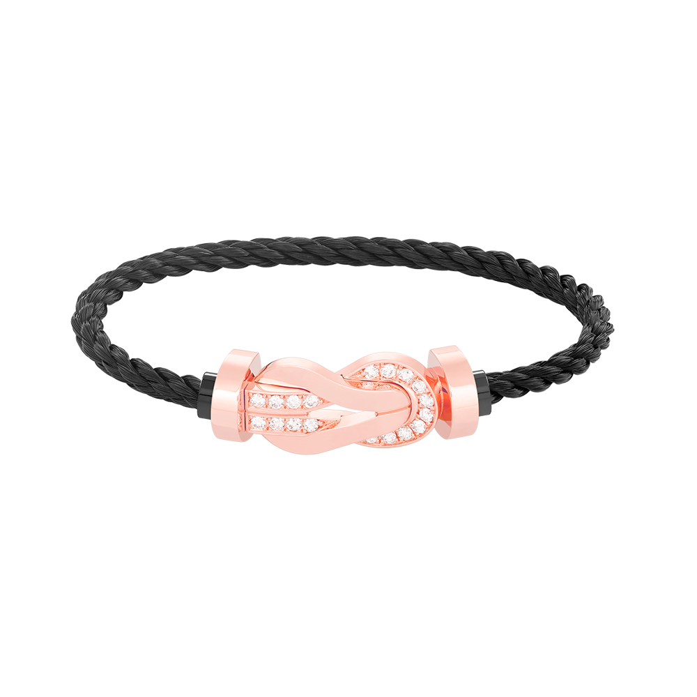 [LUXORA]CHANCE LARGE 8 FIGURE BUCKLE HALF DIAMOND BRACELET ROSE GOLD