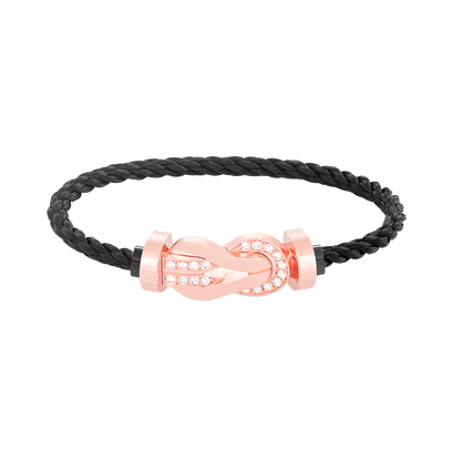[LUXORA]CHANCE LARGE 8 FIGURE BUCKLE HALF DIAMOND BRACELET ROSE GOLD