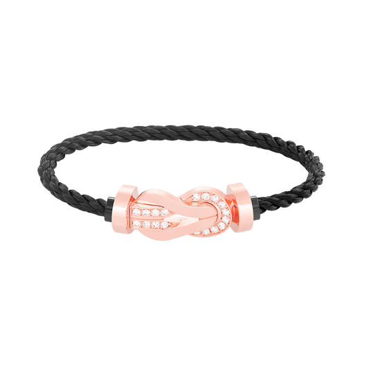 [LUXORA]CHANCE LARGE 8 FIGURE BUCKLE HALF DIAMOND BRACELET ROSE GOLD