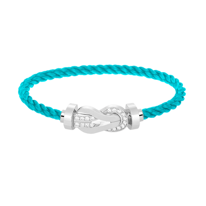 [LUXORA]CHANCE LARGE 8 FIGURE BUCKLE HALF DIAMOND BRACELET SILVER
