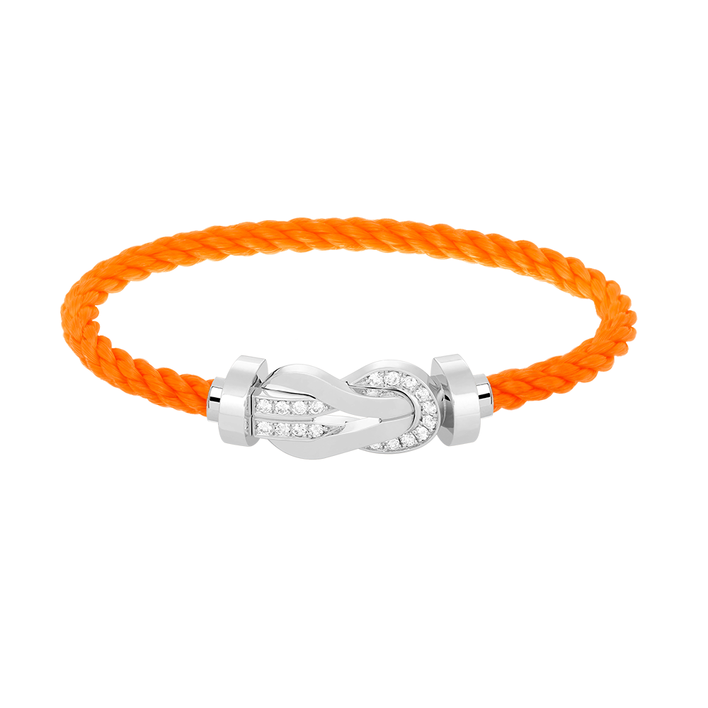 [LUXORA]CHANCE LARGE 8 FIGURE BUCKLE HALF DIAMOND BRACELET SILVER