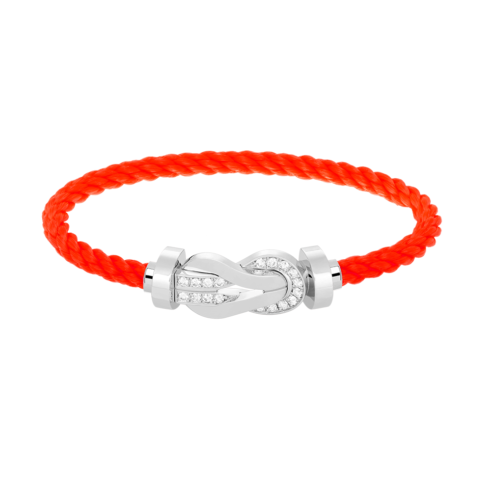 [LUXORA]CHANCE LARGE 8 FIGURE BUCKLE HALF DIAMOND BRACELET SILVER