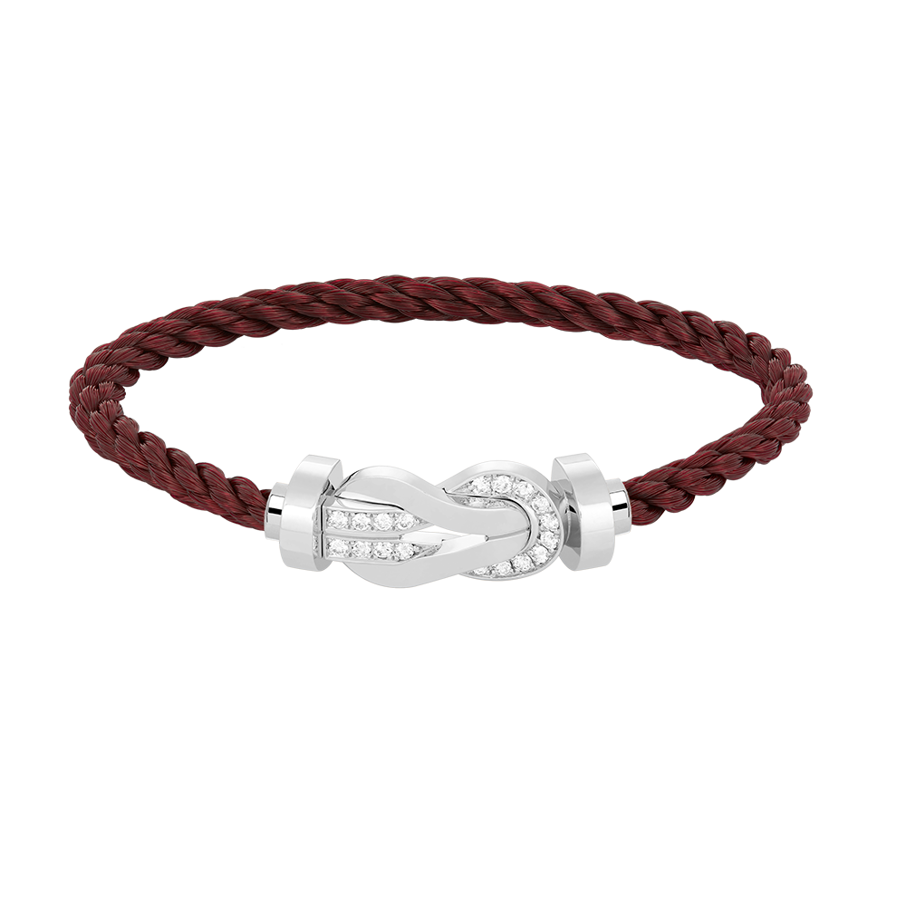 [LUXORA]CHANCE LARGE 8 FIGURE BUCKLE HALF DIAMOND BRACELET SILVER