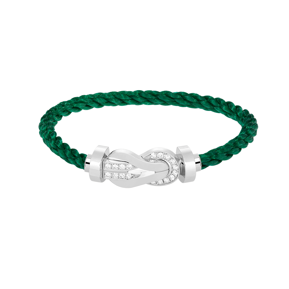 [LUXORA]CHANCE LARGE 8 FIGURE BUCKLE HALF DIAMOND BRACELET SILVER