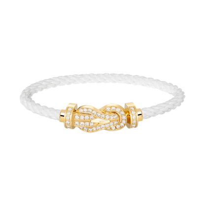 [LUXORA]CHANCE LARGE 8 FIGURE BUCKLE FULLDIAMOND BRACELET GOLD