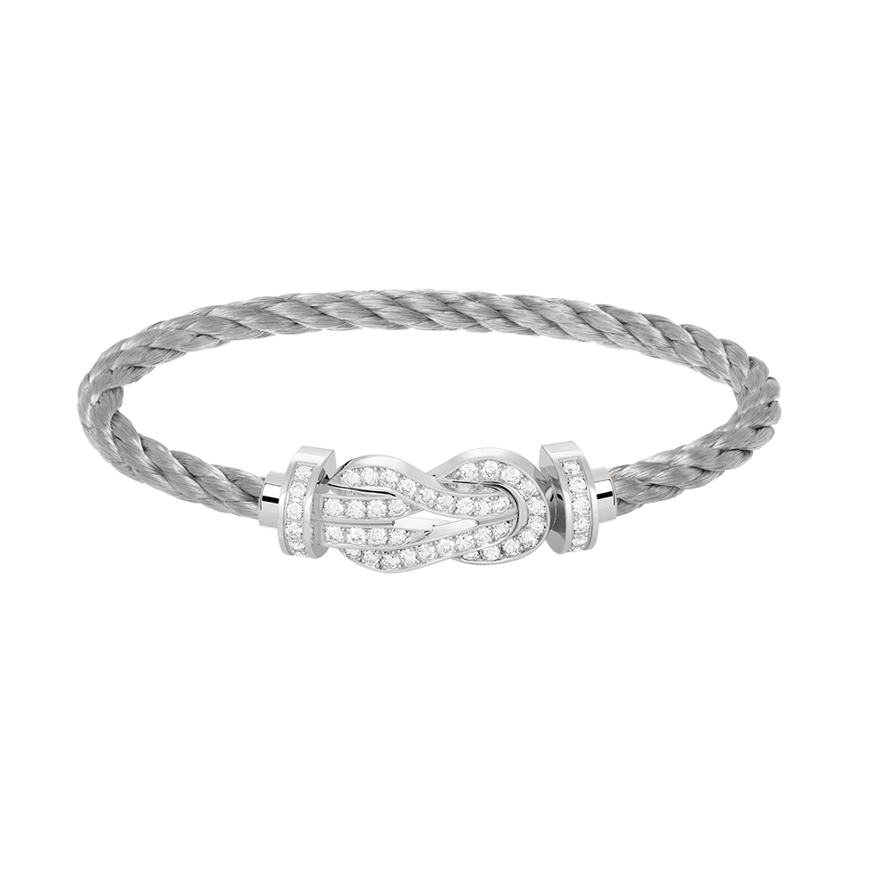[LUXORA]CHANCE LARGE 8 FIGURE BUCKLE FULL DIAMOND BRACELET SILVER