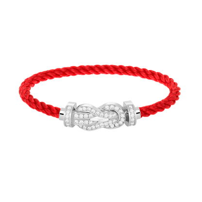 [LUXORA]CHANCE LARGE 8 FIGURE BUCKLE FULL DIAMOND BRACELET SILVER
