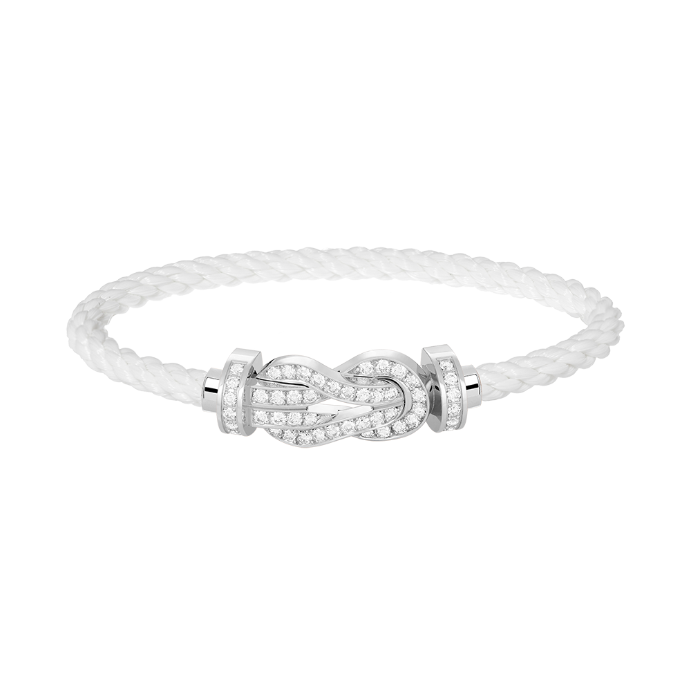 [LUXORA]CHANCE LARGE 8 FIGURE BUCKLE FULL DIAMOND BRACELET SILVER
