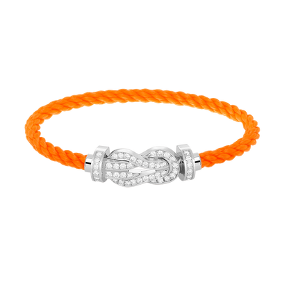 [LUXORA]CHANCE LARGE 8 FIGURE BUCKLE FULL DIAMOND BRACELET SILVER