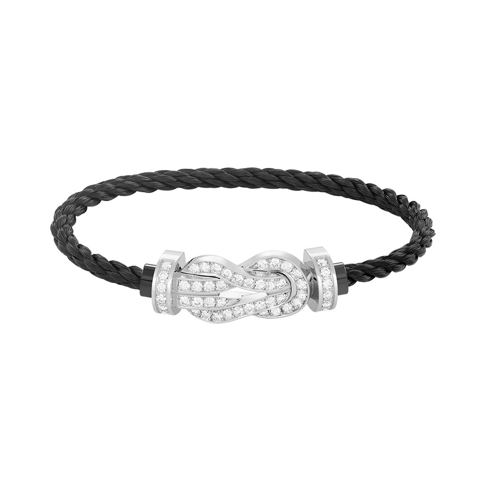 [LUXORA]CHANCE LARGE 8 FIGURE BUCKLE FULL DIAMOND BRACELET SILVER