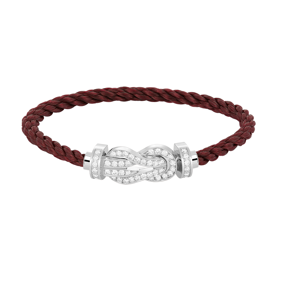 [LUXORA]CHANCE LARGE 8 FIGURE BUCKLE FULL DIAMOND BRACELET SILVER