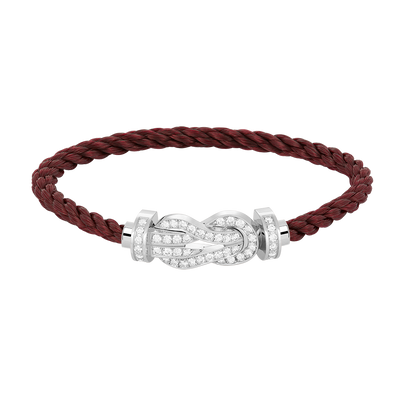 [LUXORA]CHANCE LARGE 8 FIGURE BUCKLE FULL DIAMOND BRACELET SILVER