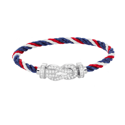 [LUXORA]CHANCE LARGE 8 FIGURE BUCKLE FULL DIAMOND BRACELET SILVER