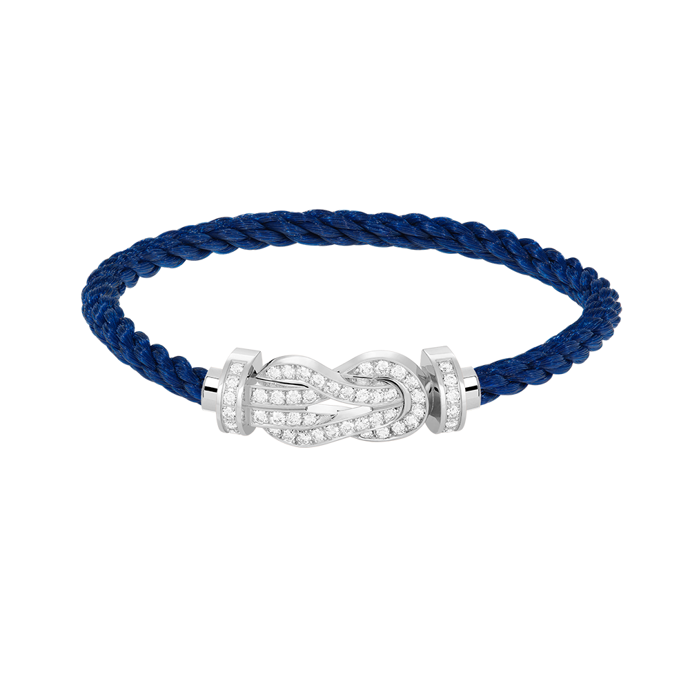 [LUXORA]CHANCE LARGE 8 FIGURE BUCKLE FULL DIAMOND BRACELET SILVER