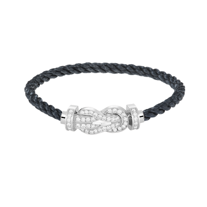 [LUXORA]CHANCE LARGE 8 FIGURE BUCKLE FULL DIAMOND BRACELET SILVER