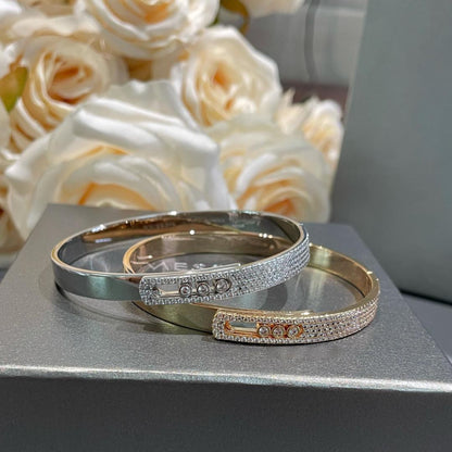 [LUXORA]Move Noa Rose Gold Pavé Diamond Bangle Bracelet