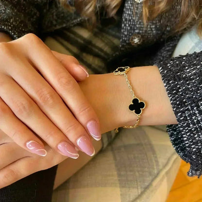 [LUXORA] CLOVER 5 MOTIF ONYXS BRACELET COLLECTION