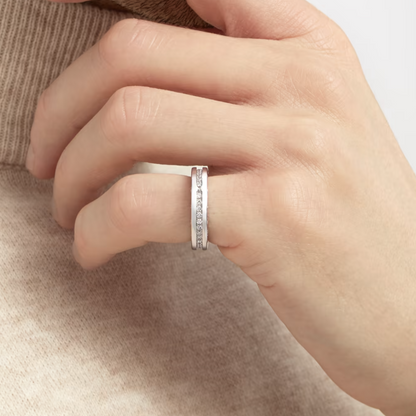 [LUXORA]ZERO 1 ONE-BAND PAVED DIAMONDS ON THE SPIRAL RING