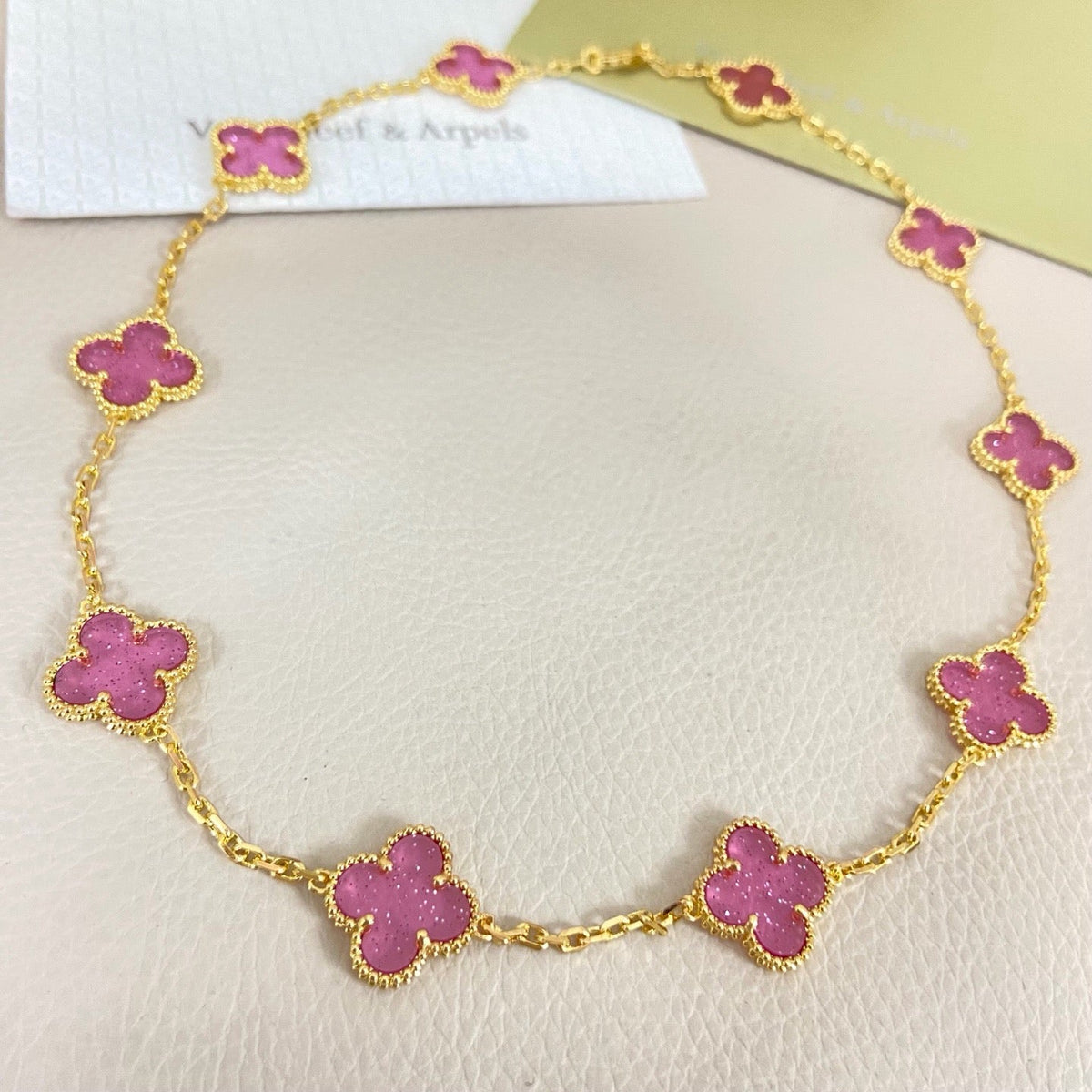 [⭐JeweliWhal]CLOVER 10 MOTIFS  NEW BUBBLE PINK ENAMEL