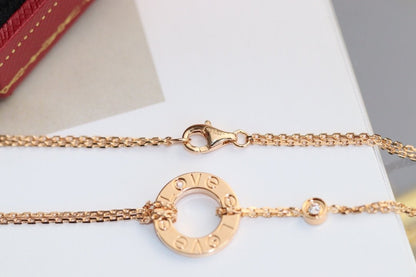 [LUXORA]LOVE NECKLACE ADJUSTABLE ROSE GOLD 2 DIAMOND