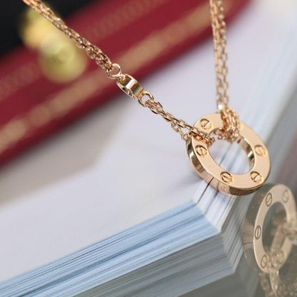 [LUXORA]LOVE NECKLACE ADJUSTABLE ROSE GOLD 2 DIAMOND