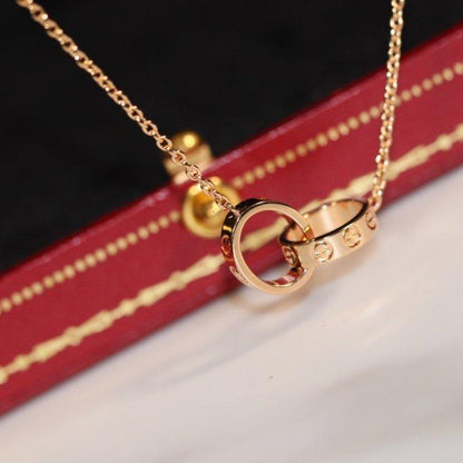 [LUXORA]LOVE NECKLACE PINK GOLD AND SILVER
