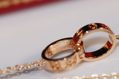 [LUXORA]LOVE NECKLACE PINK GOLD AND SILVER