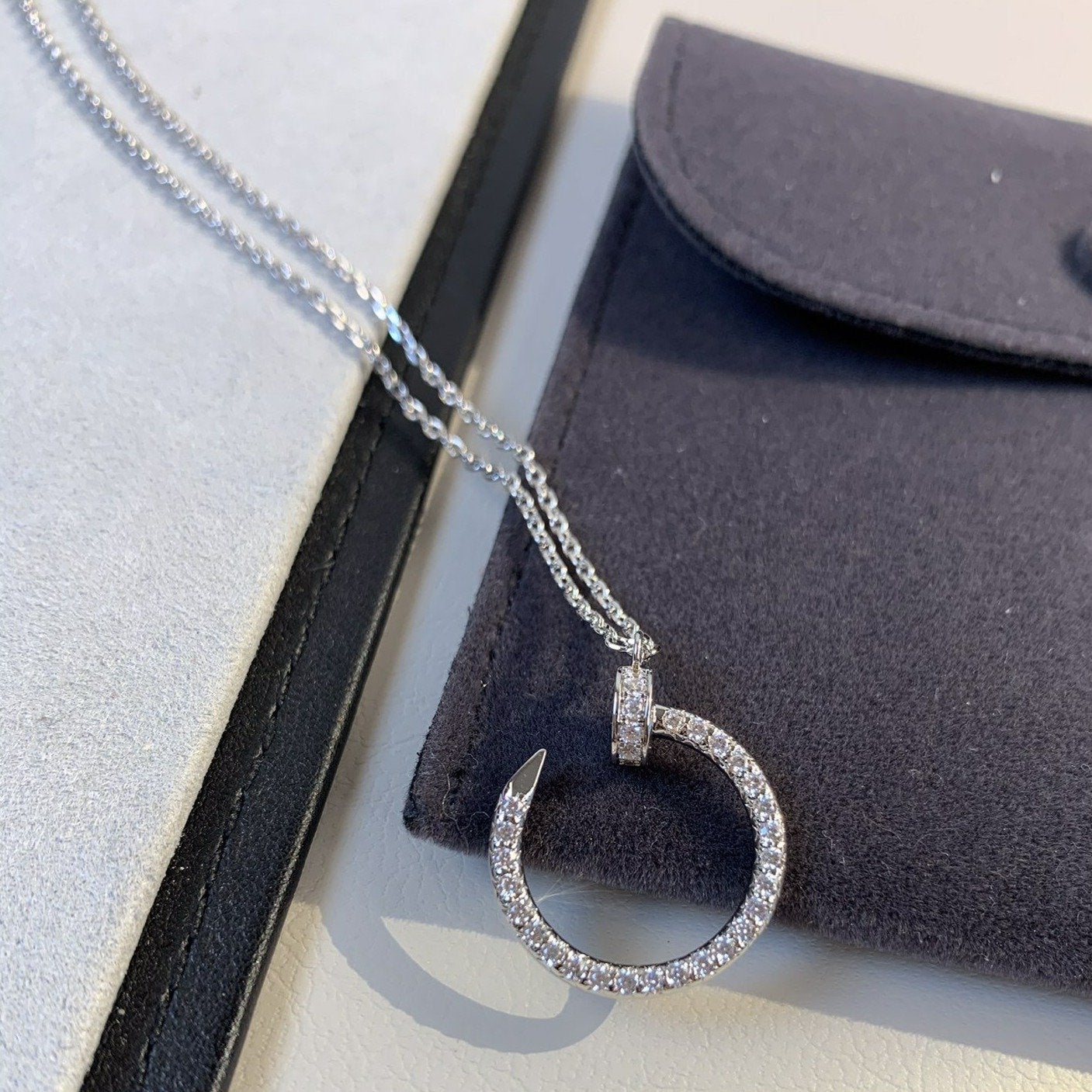 [LUXORA]JUSTE NECKLACE SILVER DIAMONDS