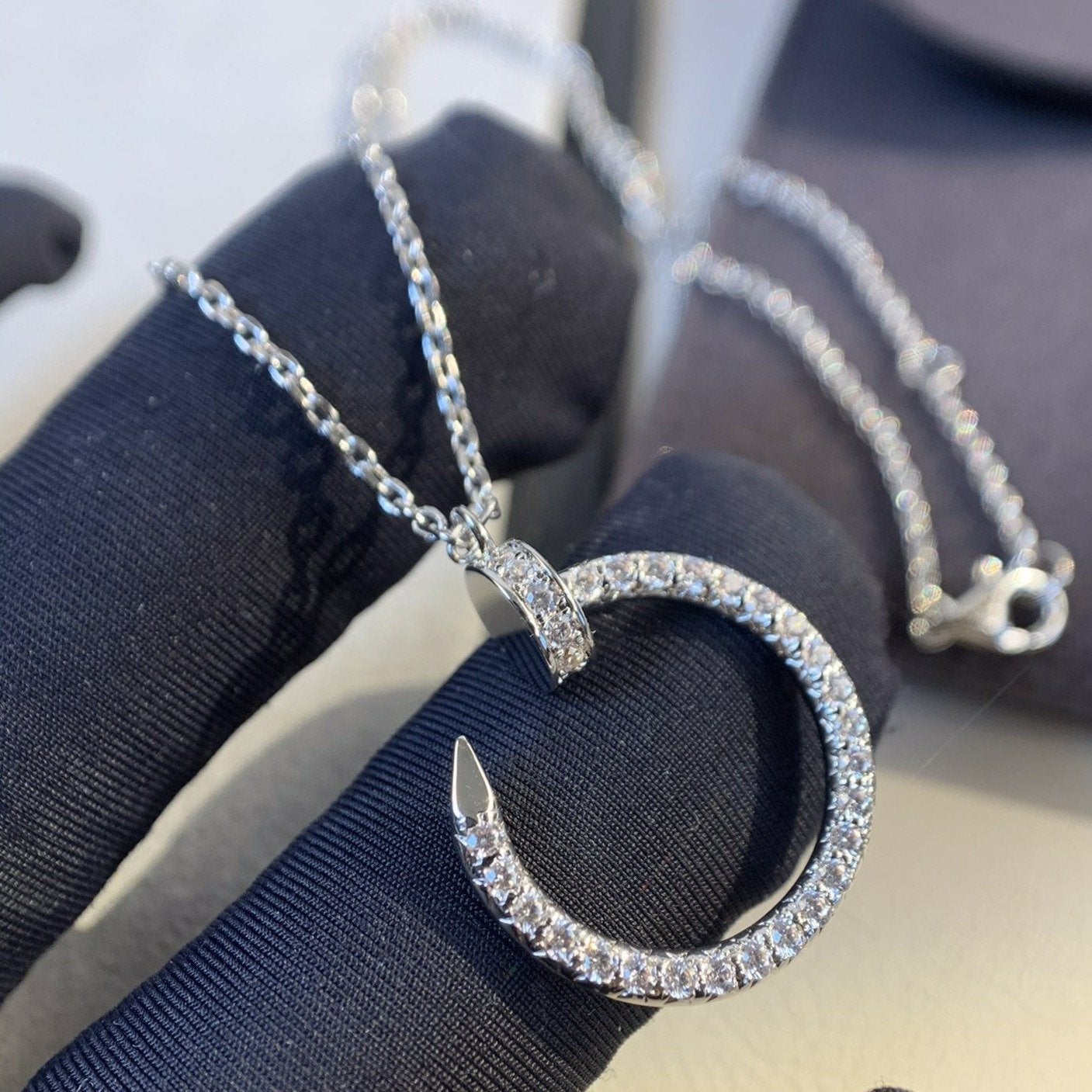 [LUXORA]JUSTE NECKLACE SILVER DIAMONDS