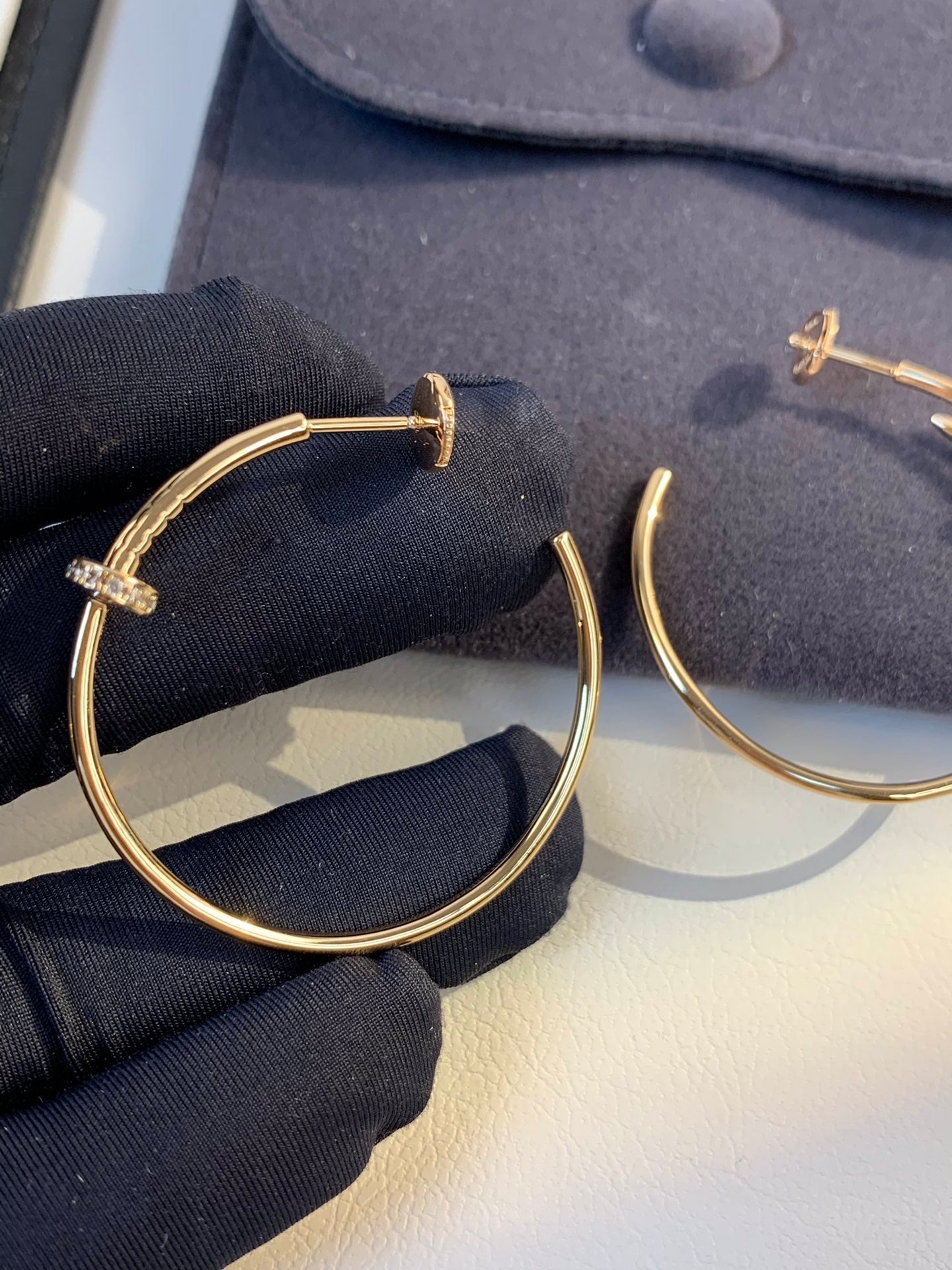 [LUXORA]JUSTE EARRINGS GOLD DIAMONDS 1.8MM
