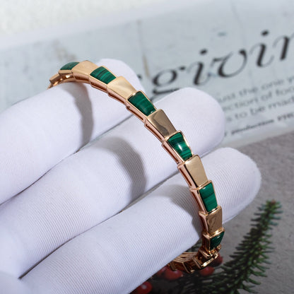 [LUXORA]SERPENTI BRACELET PINK GOLD MALACHITE