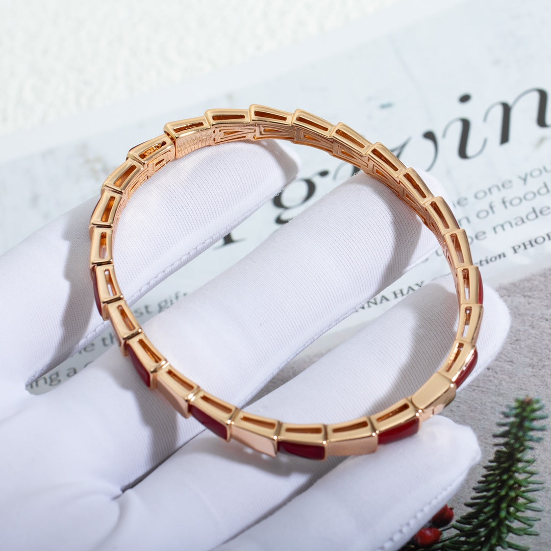 [LUXORA]SERPENTI BRACELET PINK GOLD RUBELLITE