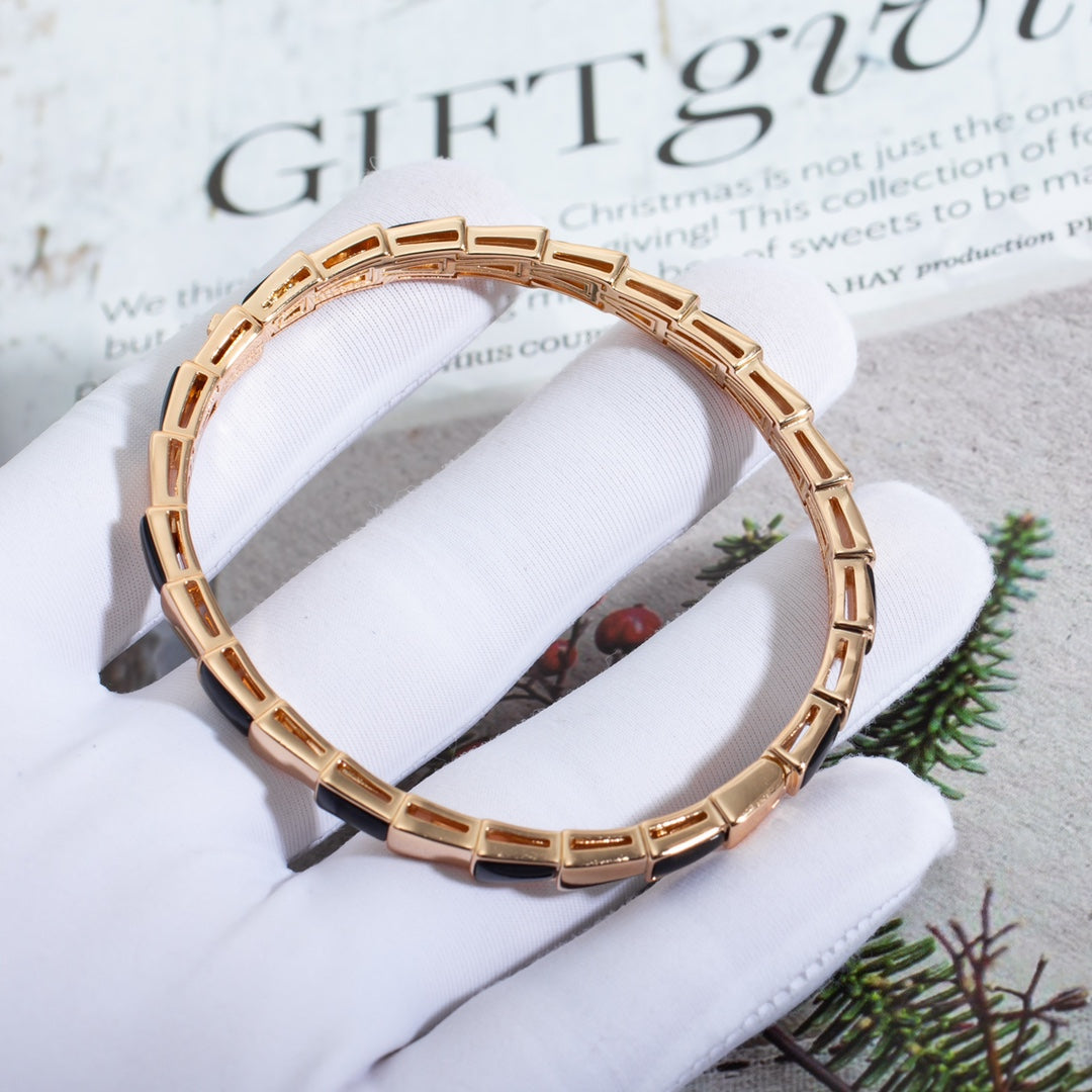 [LUXORA]SERPENTI BRACELET PINK GOLD ONYX