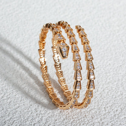 [LUXORA]SERPENTI BRACELET PINK GOLD DIAMOND DOUBLE ROW