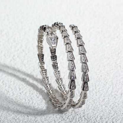 [LUXORA]SERPENTI BRACELET SILVER DIAMOND DOUBLE ROW