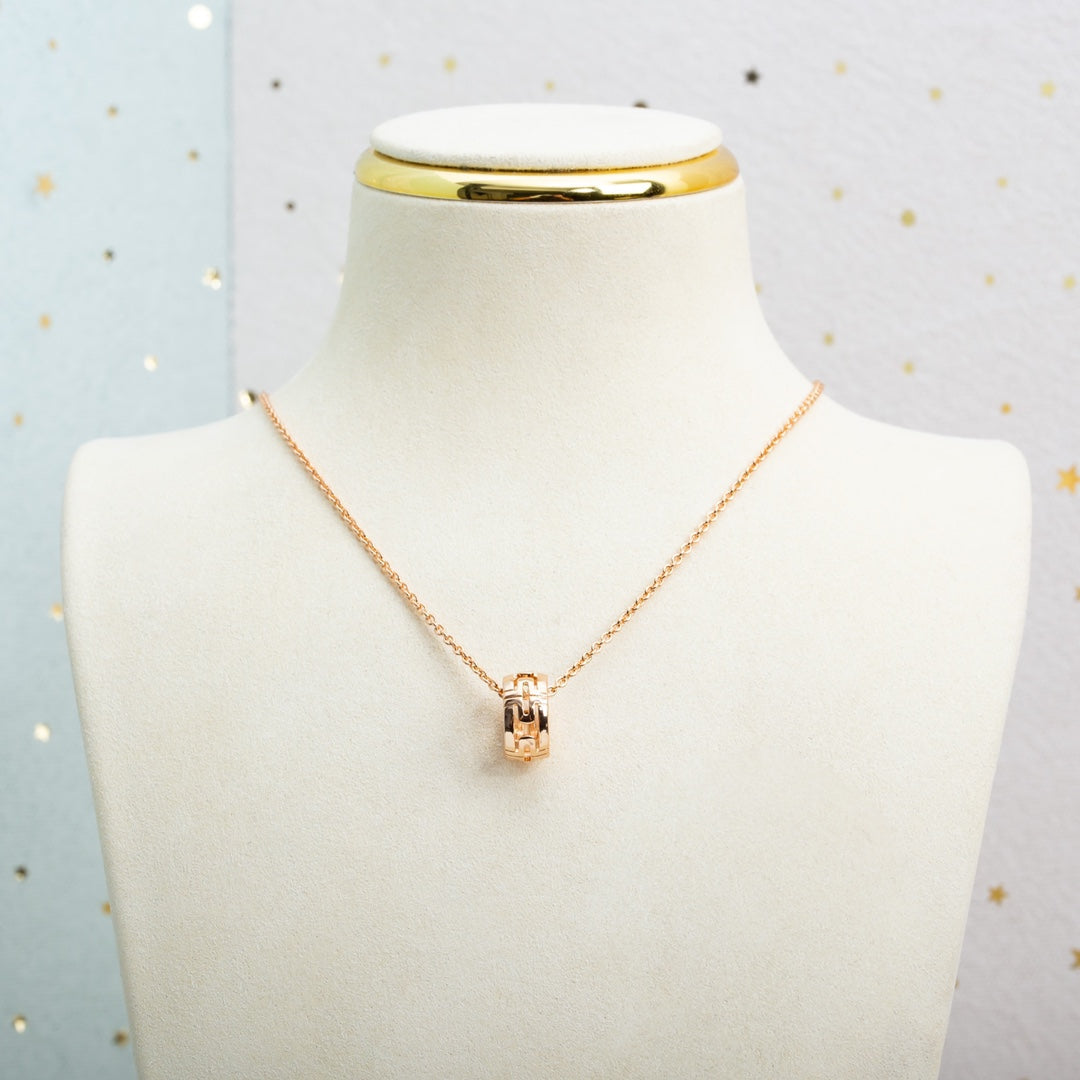 [LUXORA]PARENTESI NECKLACE PINK GOLD
