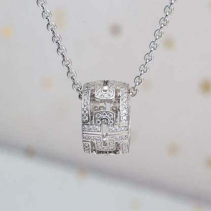 [LUXORA]PARENTESI NECKLACE SILVER DIAMOND