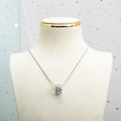 [LUXORA]PARENTESI NECKLACE SILVER DIAMOND