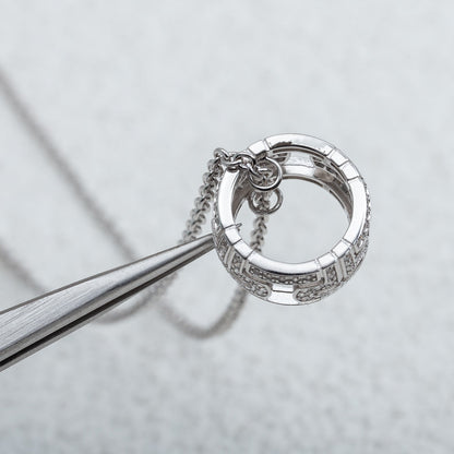 [LUXORA]PARENTESI NECKLACE SILVER DIAMOND
