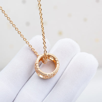 [LUXORA]PARENTESI NECKLACE PINK GOLD DIAMOND