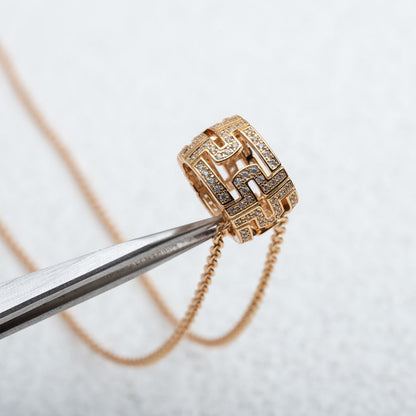 [LUXORA]PARENTESI NECKLACE PINK GOLD DIAMOND